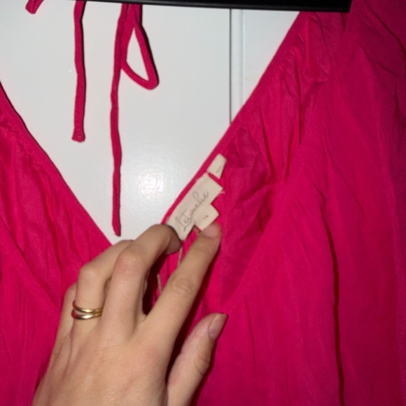 Anthropologie Fuchsia dress balloon v neck Let Me Be NWT - Picture 4 of 6